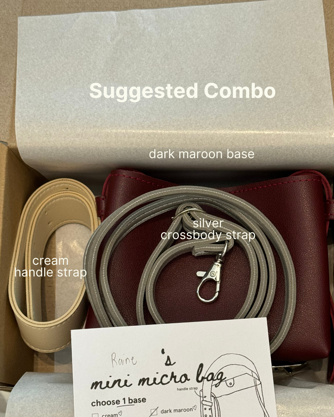 DIY Mini Micro Bag in Dark Maroon (Pre-Order)