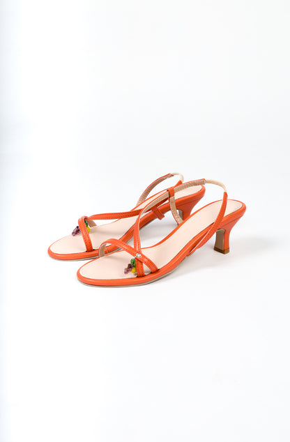 Paloma Heels in Tangerine
